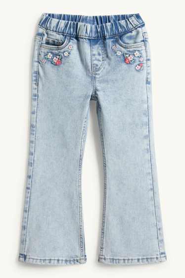 Copii - Fete - Floare - flared jeans - LYCRA® - denim-albastru deschis