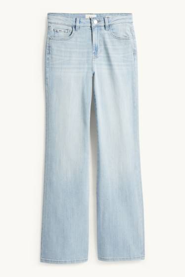 Femei - Flared jeans - talie medie - albastru deschis