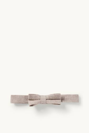 Baby Jungen - Baby-Outfit mit Hosenträgern - 3 teilig - festlich - weiss / beige