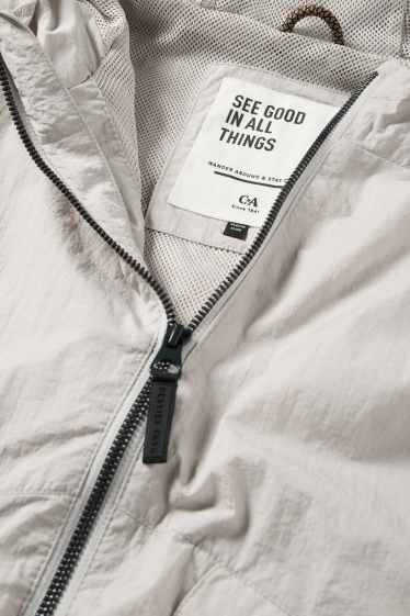 Kinder Mädchen - Jacke mit Kapuze - wasserabweisend - hellgrau