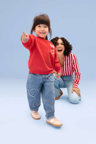 Kinderen: meisjes - Hart - relaxed jeans - LYCRA® - jeanslichtblauw