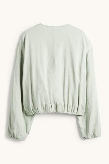 Mujer - Cazadora con parte de lino - verde menta