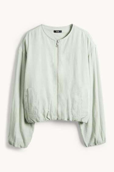 Mujer - Cazadora con parte de lino - verde menta