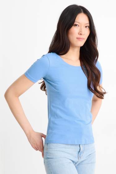 Damen - T-Shirt - Slim Fit - hellblau