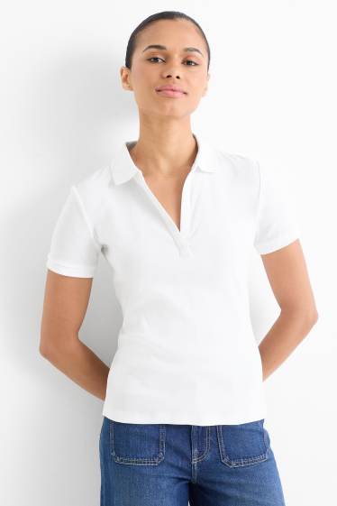 Women - Polo shirt - regular fit - white