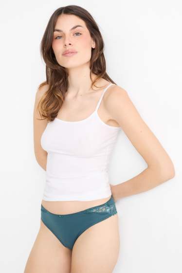 Damen - Multipack 3er - Brazilian Slip - weiss / türkis