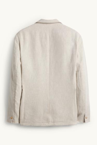 Men - Mix & match tailored jacket - regular fit - linen blend - cremewhite