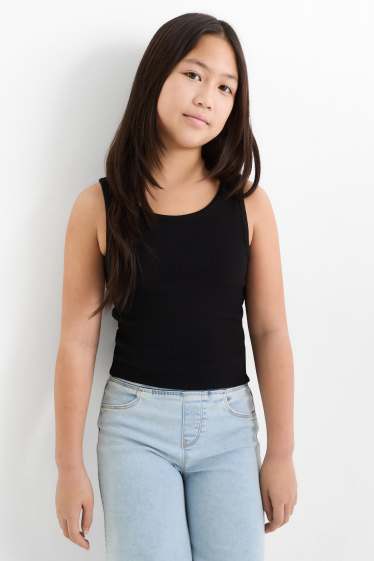 Enfants filles - Kuromi - ensemble - sweat à capuche et haut - 2 pièces - effet brillant - noir / blanc