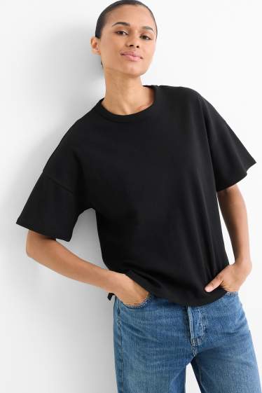 Donna - T-shirt - oversize - nero