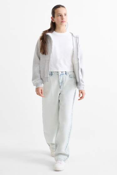 Enfants filles - Barrel jean - jean bleu clair