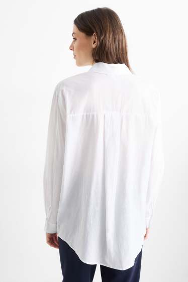 Femmes - Blouse-chemise - broderie anglaise - blanc