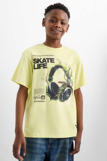 Enfants garçons - Écouteurs - T-shirt - jaune