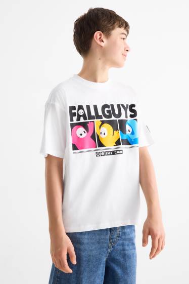 Kinder Buben - Fall Guys - Kurzarmshirt - weiß