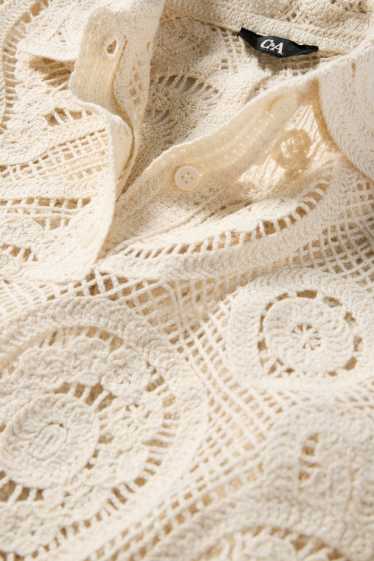 Women - Crocheted jumper - cremewhite