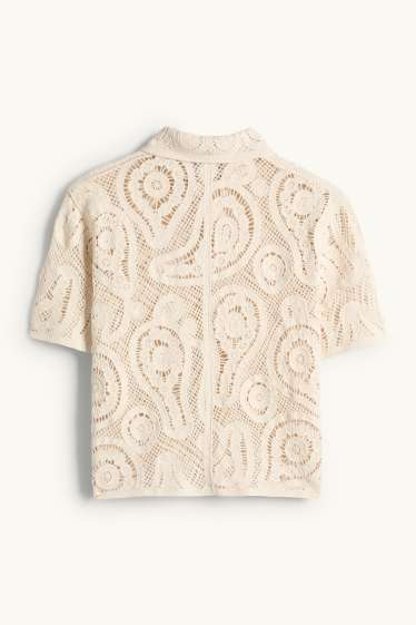 Women - Crocheted jumper - cremewhite