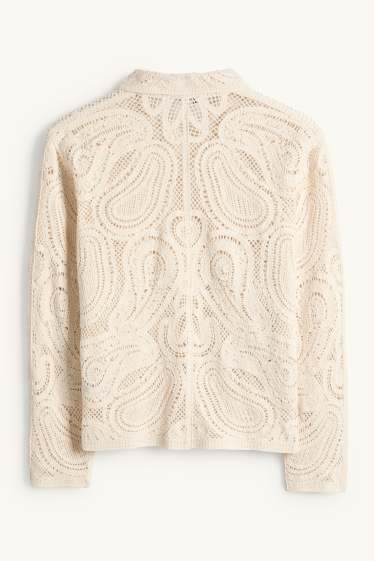 Damen - Crochet-Cardigan - cremeweiß