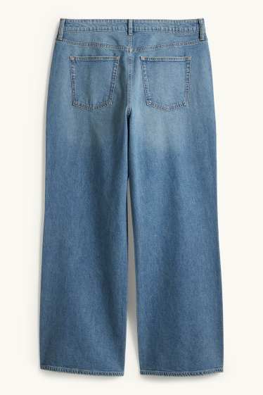 Femmes - Wide leg jean - high waist - jean bleu
