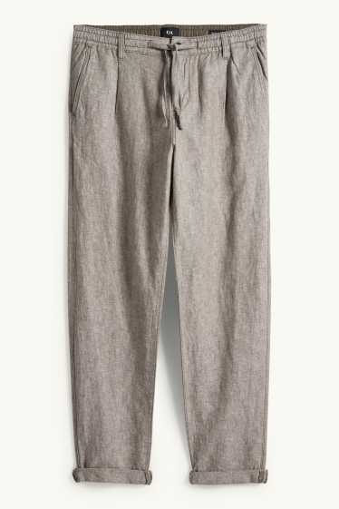 Bărbați - Chino - tapered fit - amestec de in - bej