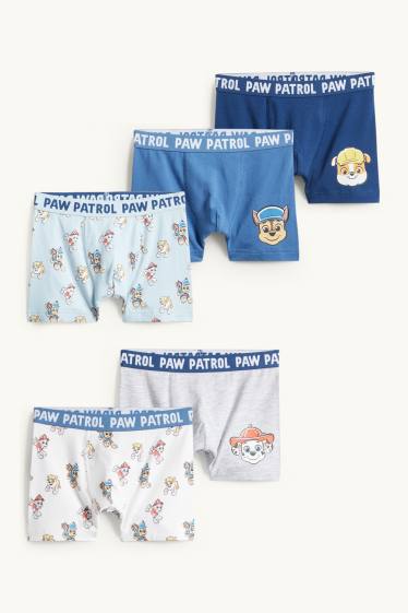 Bambini - Confezione da 5 - PAW Patrol - Chase, Marshall - boxer - blu / bianco