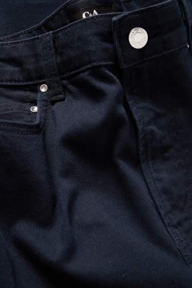 Femmes - Pantalon en toile - high waist - wide leg - bleu foncé