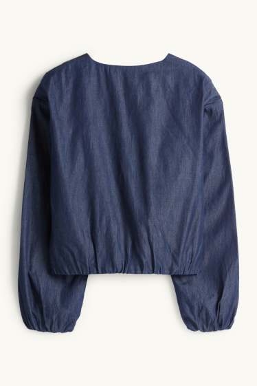 Women - Denim bomber jacket - dark blue