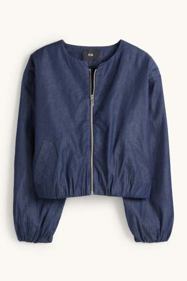 Women - Denim bomber jacket - dark blue