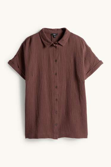 Donna - Blusa in mussola - marrone