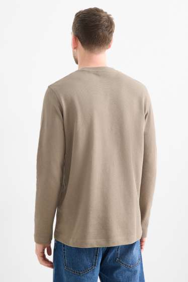 Home - Samarreta de màniga llarga - regular fit - texturada - talp