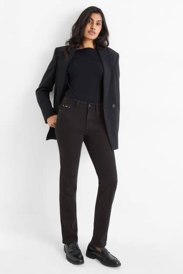 Femmes - Straight jean - mid waist - shaping jean - noir