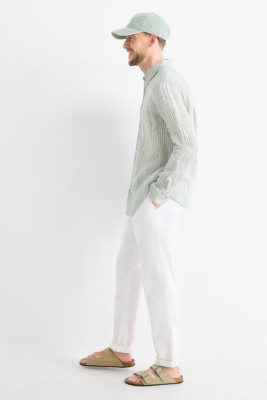 Herren - Chino - Tapered Fit - Leinen-Mix - weiss