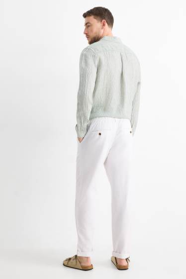 Herren - Chino - Tapered Fit - Leinen-Mix - weiss