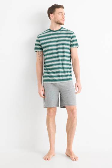 Hommes - Pyjashort - gris / vert
