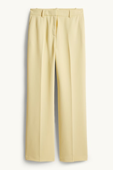 Mujer - Pantalón de oficina - mid waist - wide leg - amarillo claro
