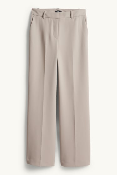 Mujer - Pantalón de oficina - mid waist - wide leg - topo