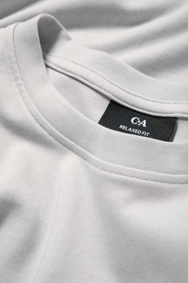Heren - T-shirt - relaxed fit - lichtgrijs