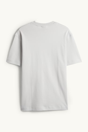 Heren - T-shirt - relaxed fit - lichtgrijs