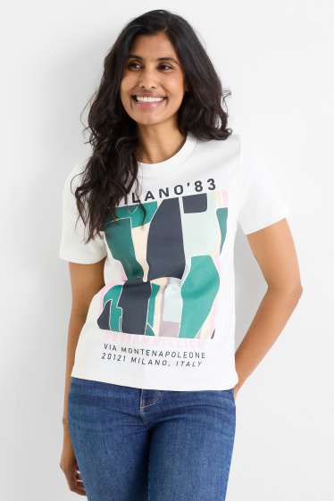 Donna - T-shirt - regular fit - bianco