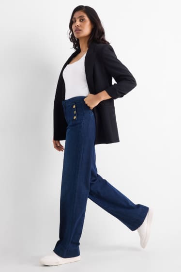 Dona - Wide Leg Jeans - high waist - blau fosc
