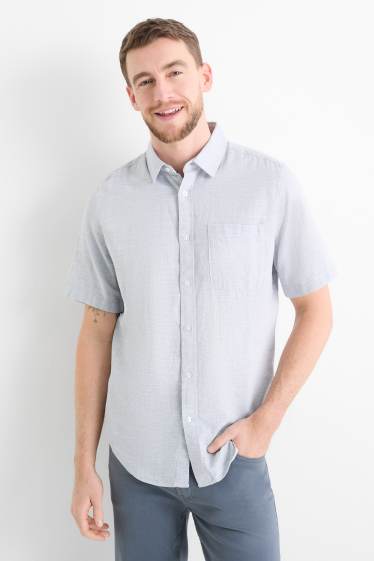 Men - Shirt - regular fit - kent collar - light blue