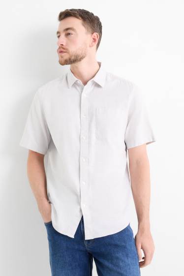 Hommes - Chemise - regular fit - col kent - gris clair