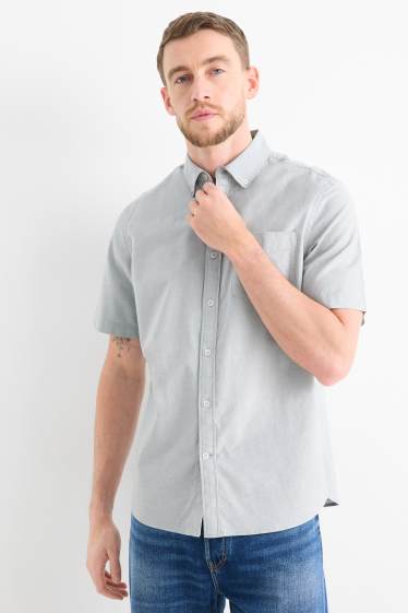 Hommes - Chemise - regular fit - col button-down - vert menthe