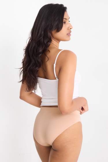 Dames - Set van 3 - slip - naadloos - beige