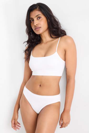Women - Crop top - seamless - white