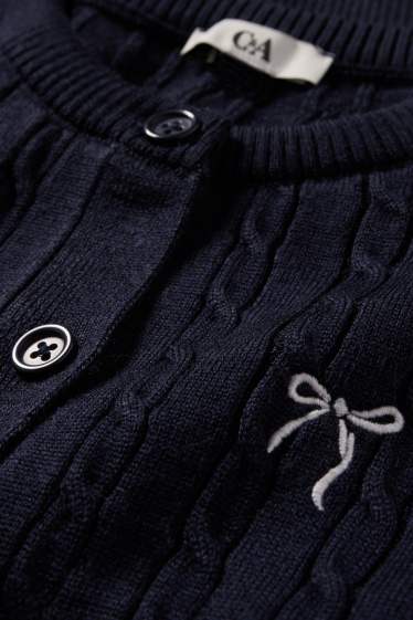 Damen - Strickjacke - Zopfmuster - dunkelblau