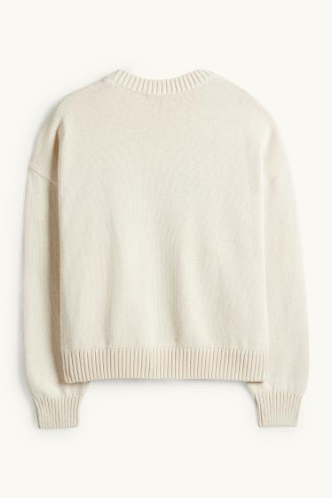 Femei - Pulover - crem