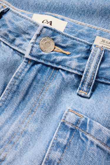 Damen - Barrel Jeans - High Waist - hellblau