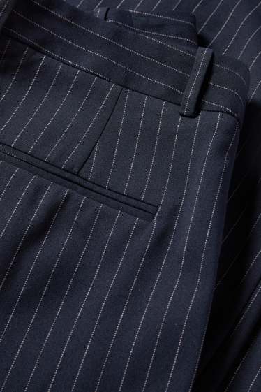 Femei - Pantaloni office - talie medie - relaxed fit - dungi fine - albastru închis