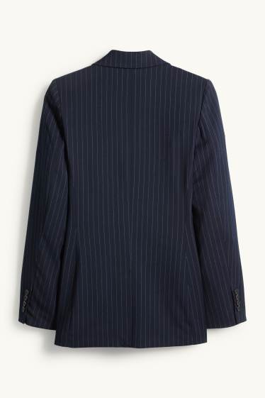 Mujer - Americana larga - regular fit - raya diplomática - azul oscuro