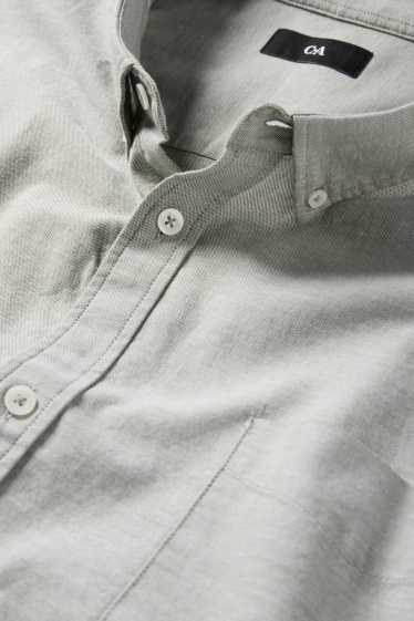 Hommes - Chemise - regular fit - col button-down - gris