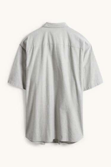 Hommes - Chemise - regular fit - col button-down - gris